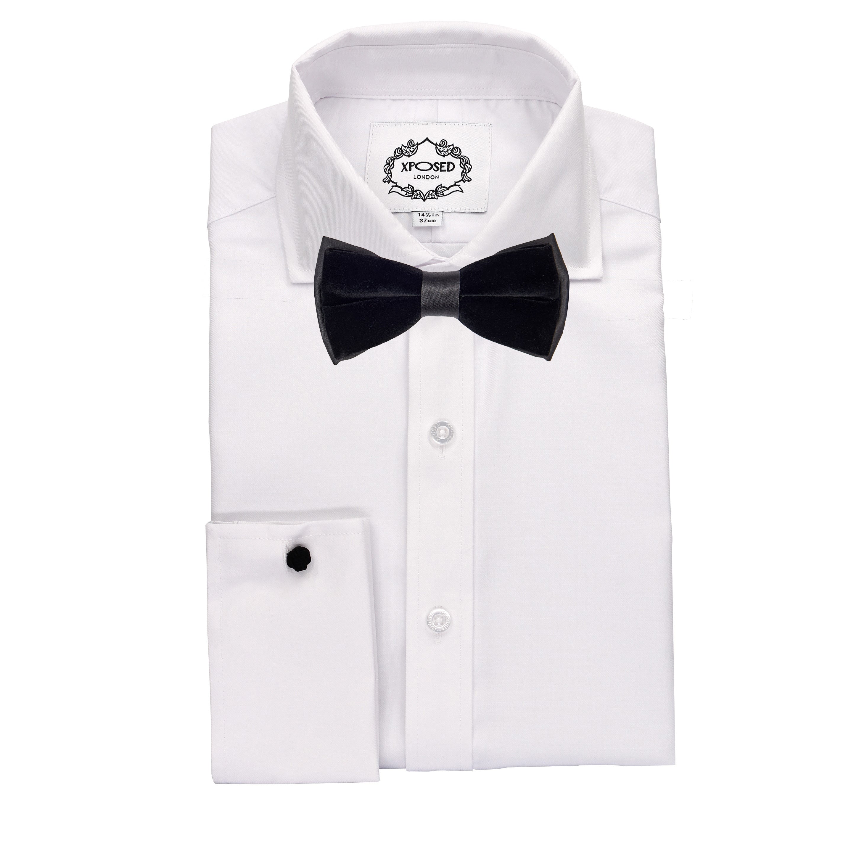 Mens Velvet Adjustable Bowtie Cufflink Hankie Set Wedding Party Smart Neck Tie