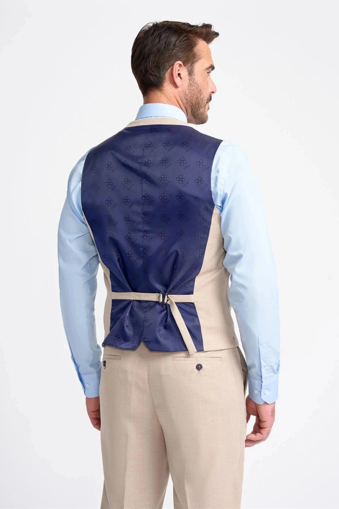 MIAMI – STONE LINEN BLEND TAILORED WAISTCOAT CAVANI