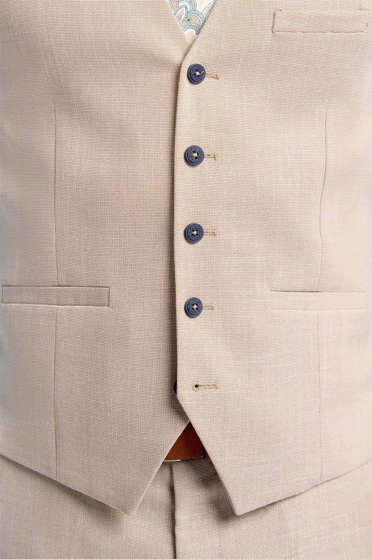 MIAMI – STONE LINEN BLEND TAILORED WAISTCOAT CAVANI