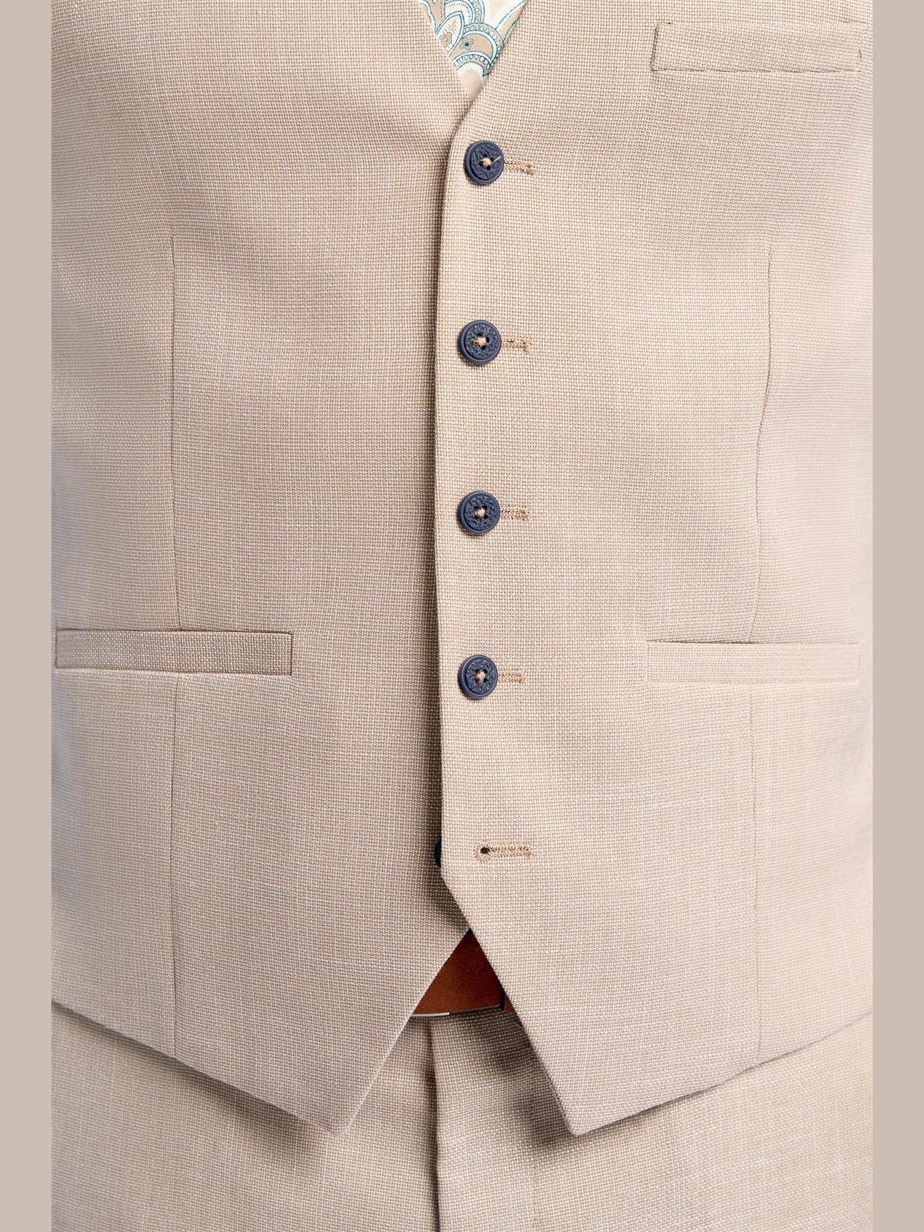 MIAMI – STONE LINEN BLEND TAILORED WAISTCOAT CAVANI