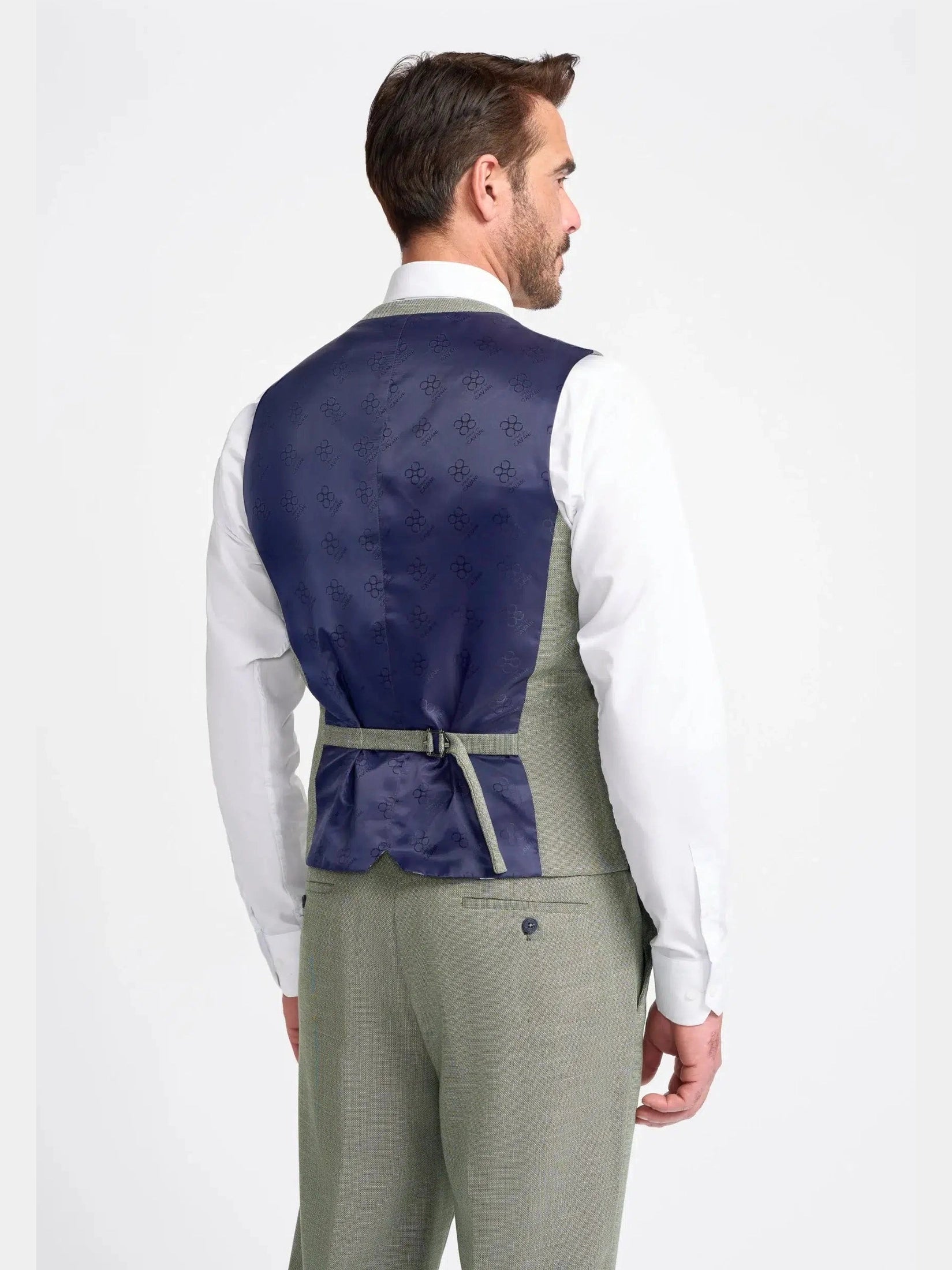 MIAMI – TAILORED FIT LINEN BLEND SAGE GREEN 3 PIECE SUIT CAVANI