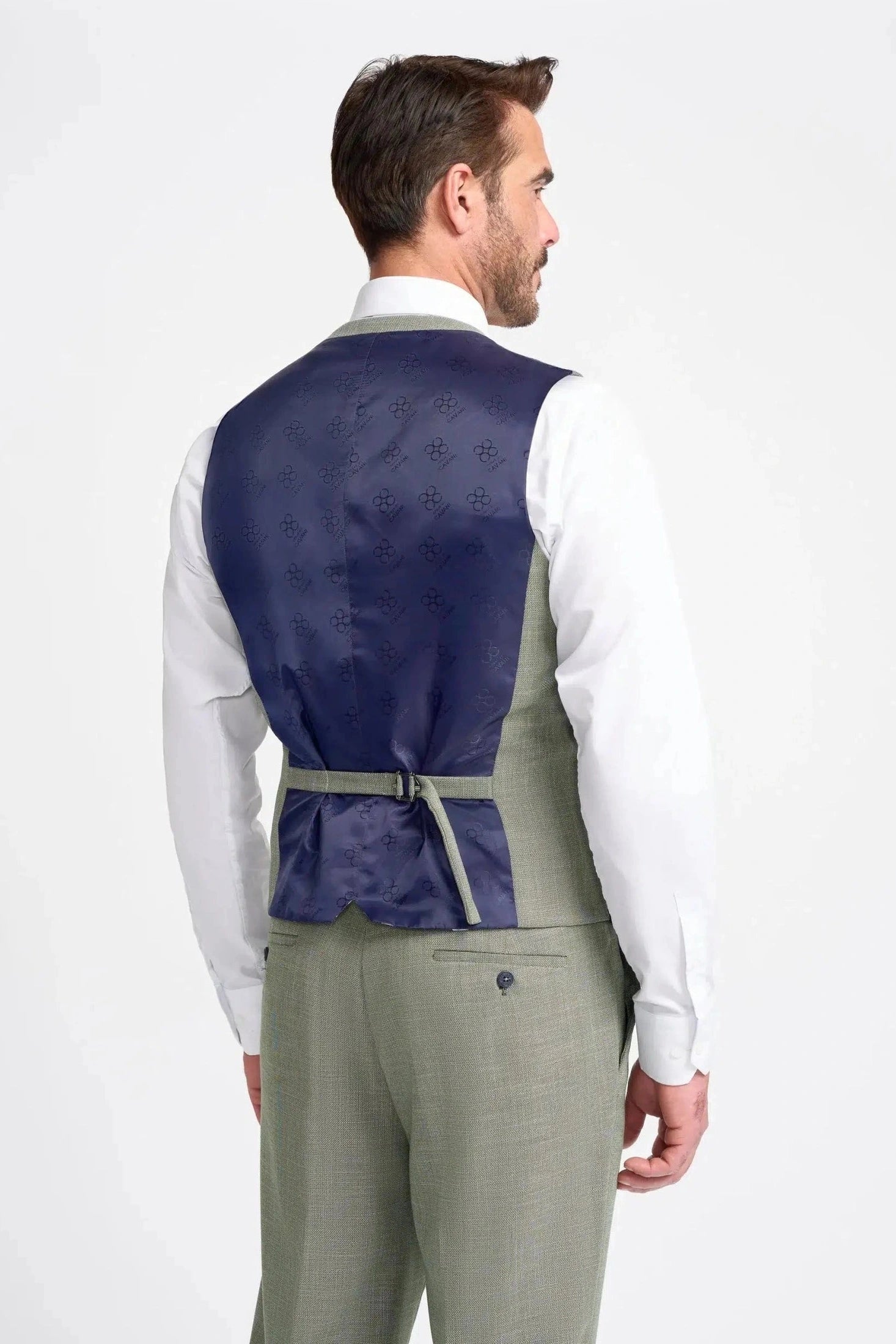 MIAMI – TAILORED FIT LINEN BLEND SAGE GREEN 3 PIECE SUIT CAVANI