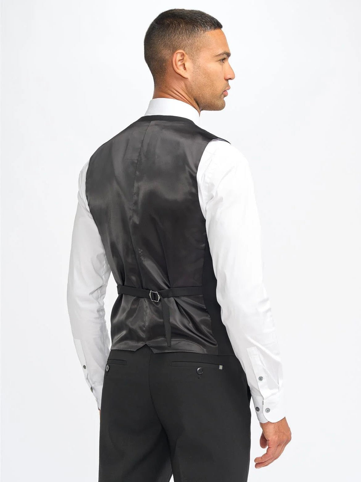MALIBU – PLAIN BLACK TAILORED WAISTCOAT CAVANI