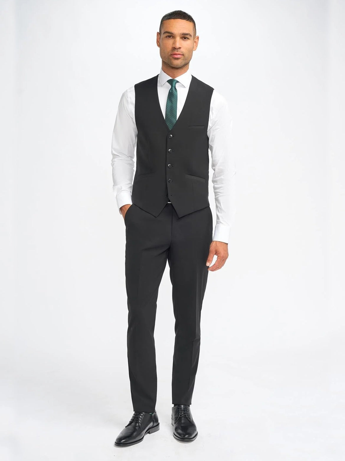 MALIBU – PLAIN BLACK TAILORED WAISTCOAT CAVANI