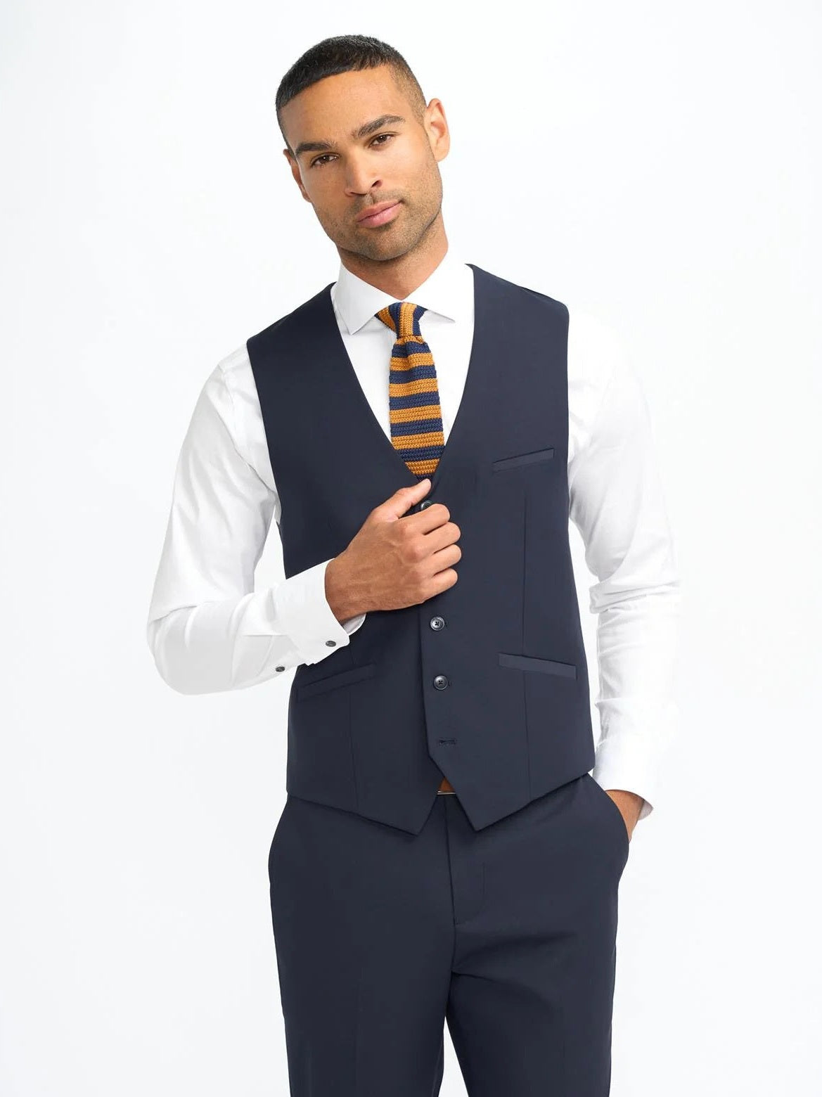 MALIBU – NAVY BLUE TAILORED WAISTCOAT CAVANI