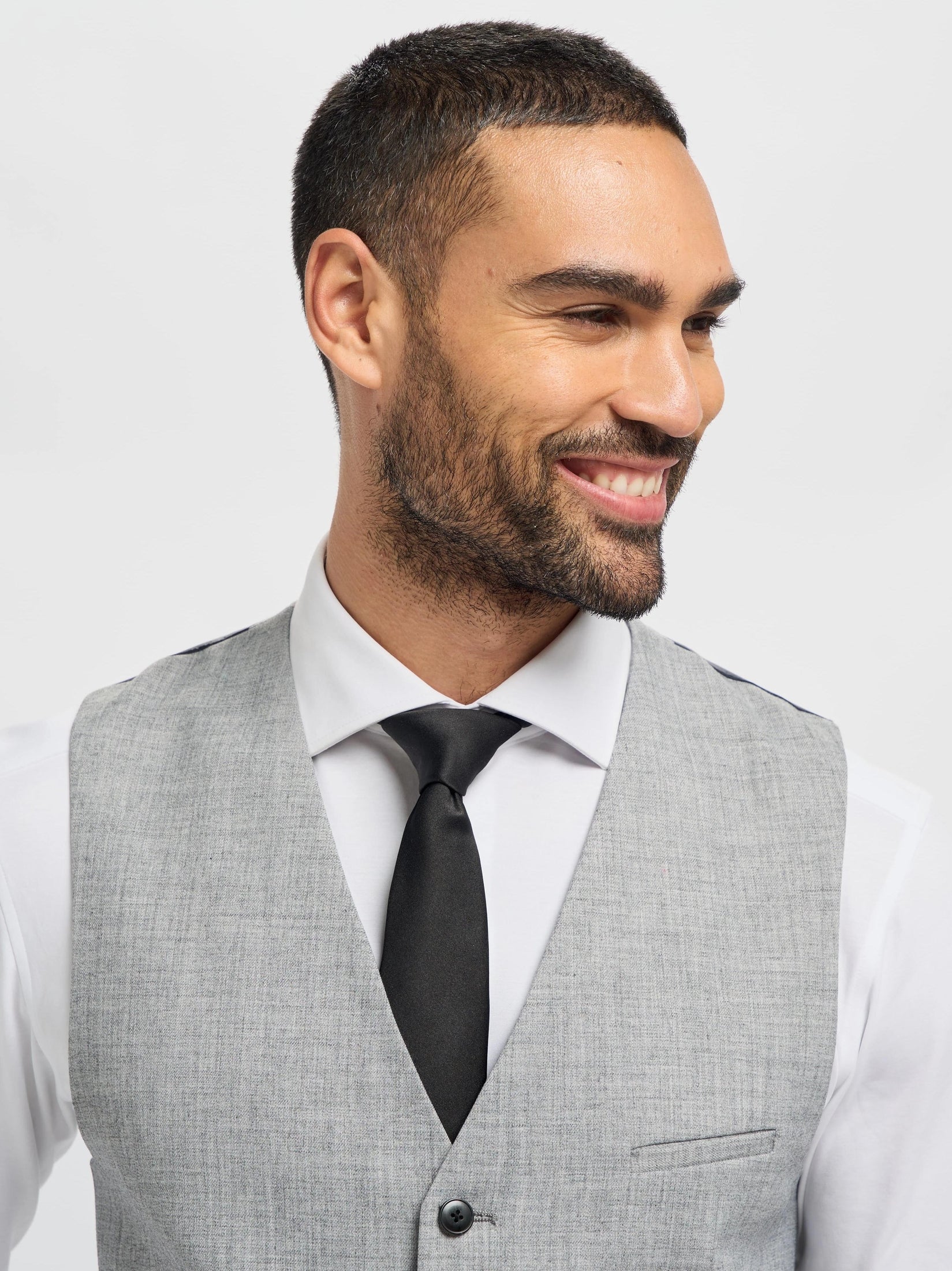 Cavani – Malibu Grey Sharkskin Tailored Waistcoat