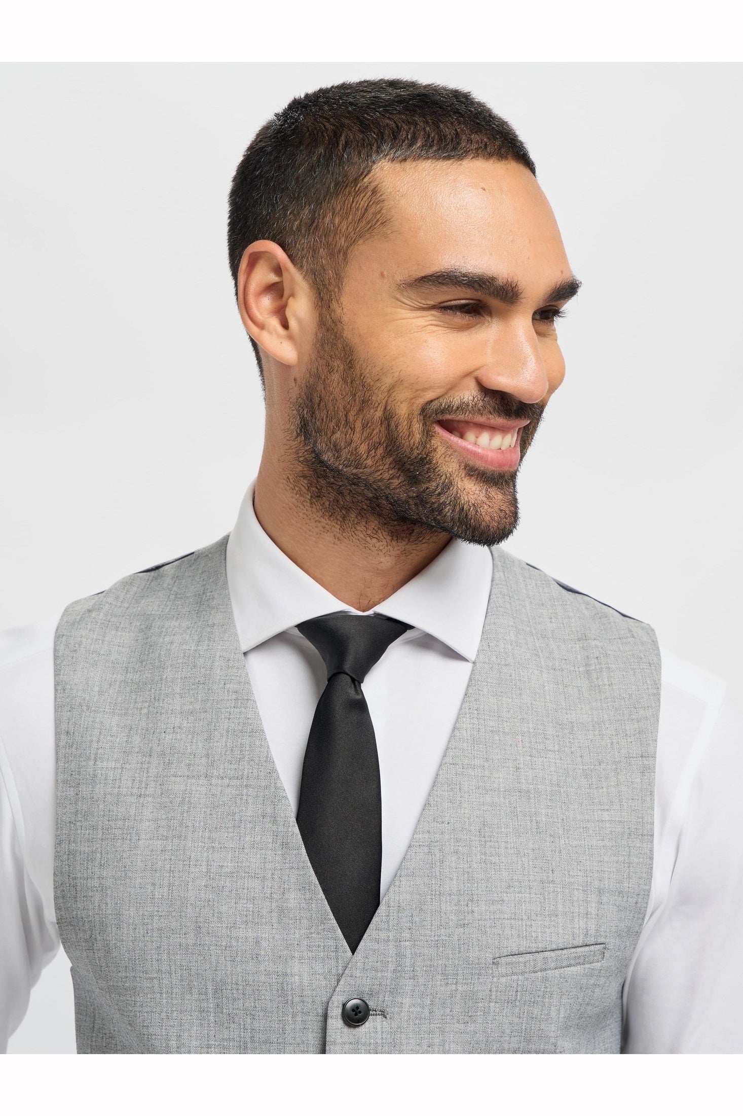 Cavani – Malibu Grey Sharkskin Tailored Waistcoat