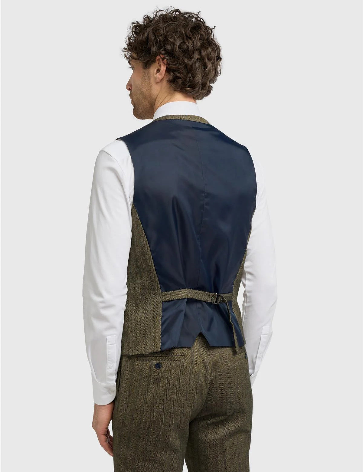 CAVANI – Damon Sage Herringbone Tweed Waistcoat