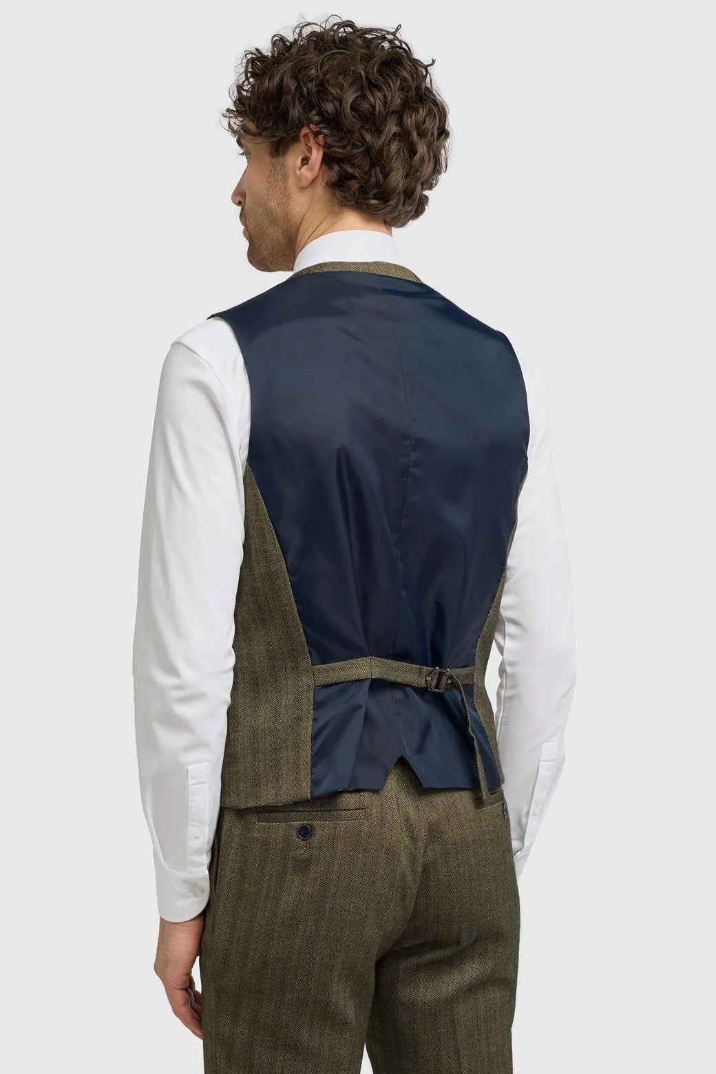 CAVANI – Damon Sage Herringbone Tweed Waistcoat