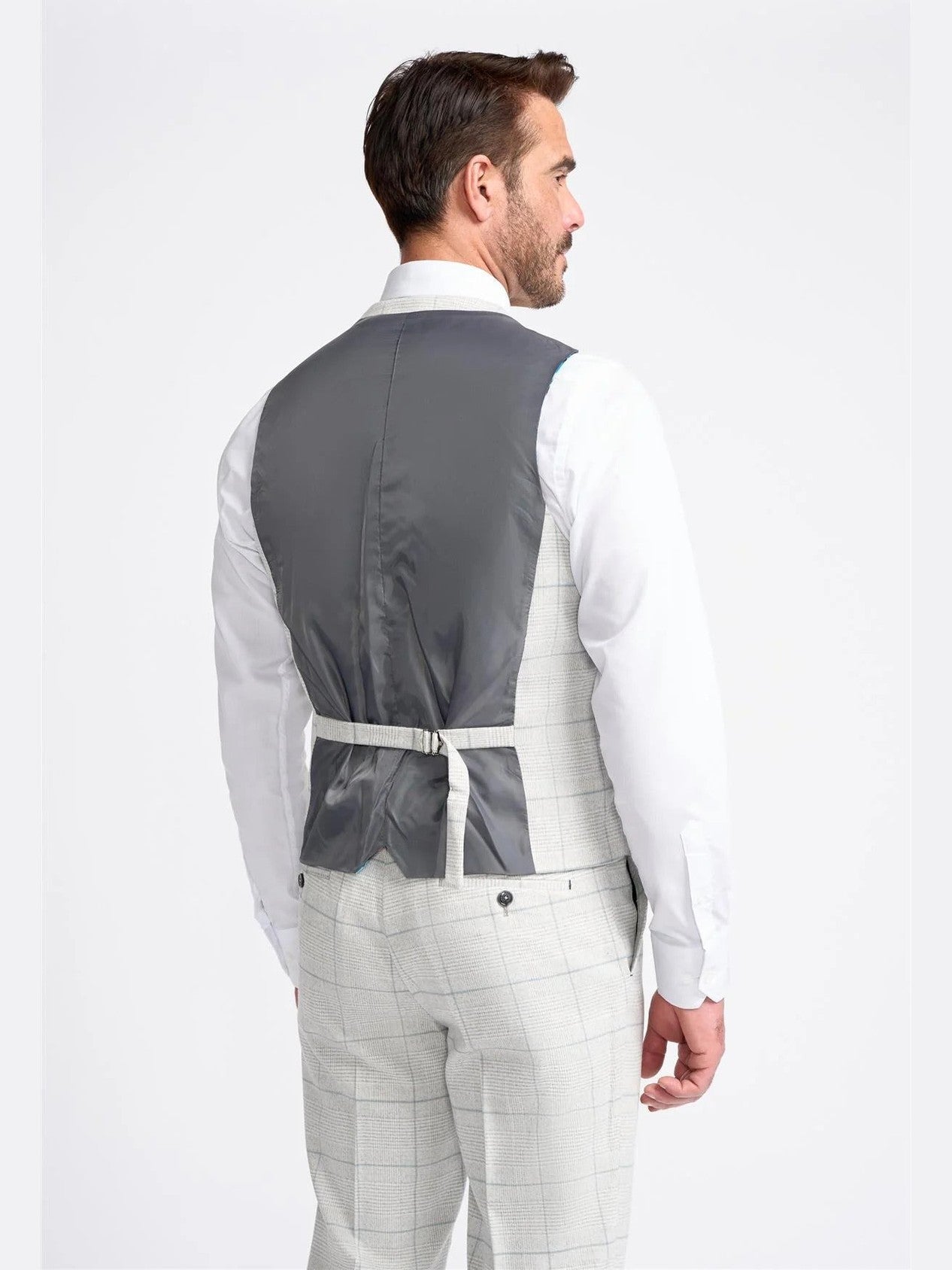 RADHIKA MENS SLIM FIT WHITE THREE PIECE SUIT CAVANI