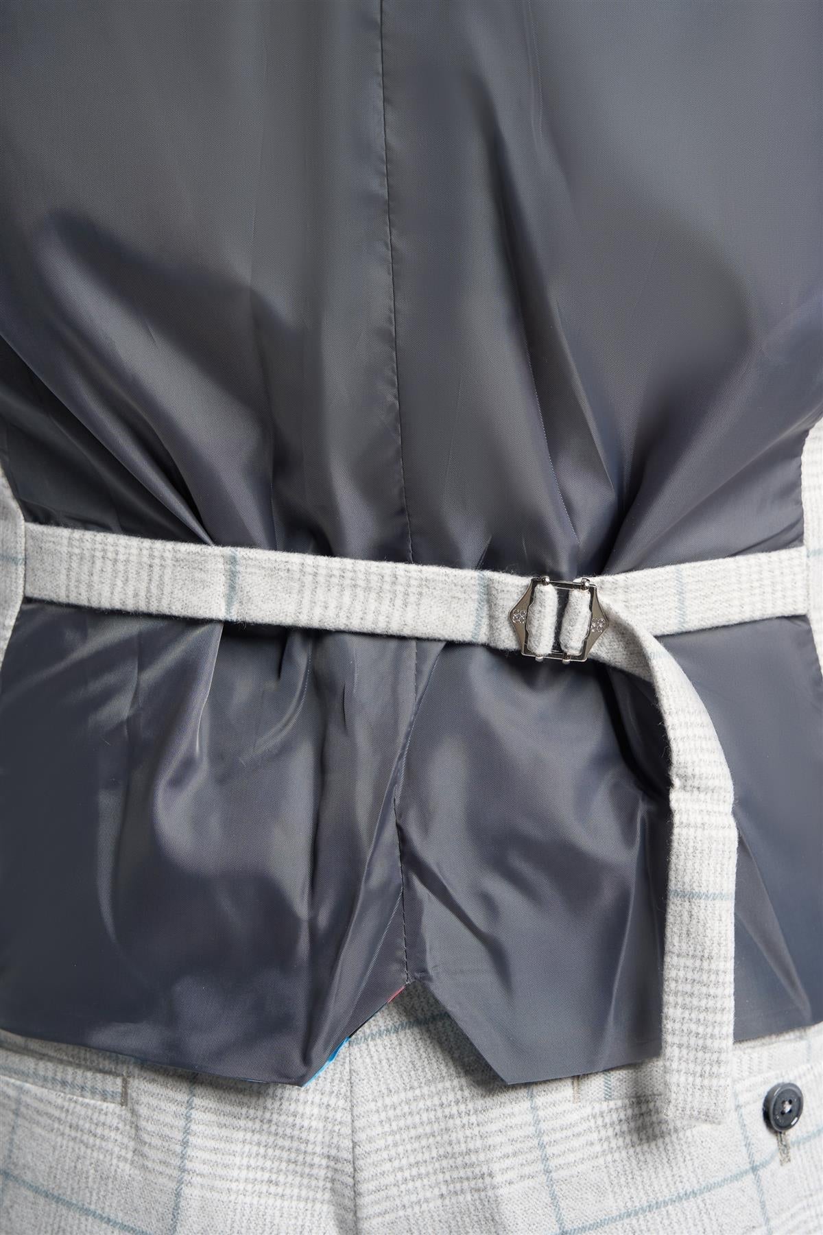 RADHIKA WHITE CHECK WAISTCOAT CAVANI