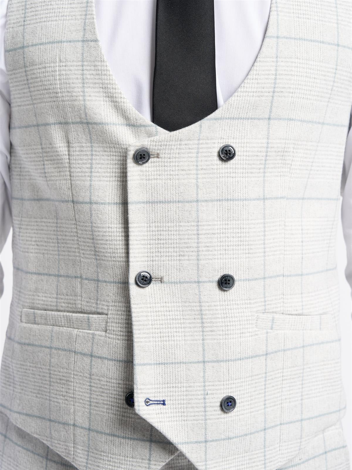 RADHIKA MENS SLIM FIT WHITE THREE PIECE SUIT CAVANI