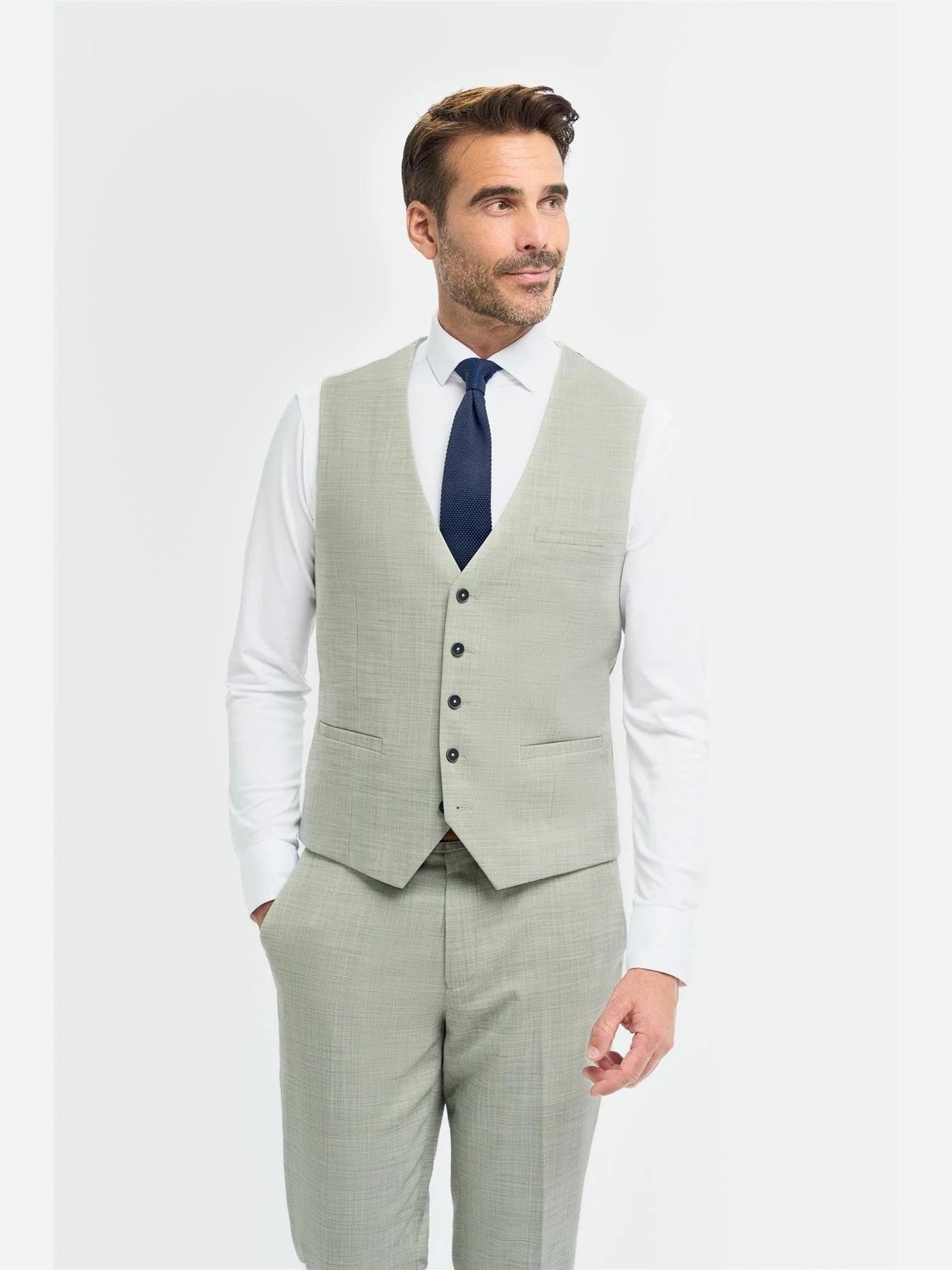 Camden Sage Green Tailored Wedding Waistcoat