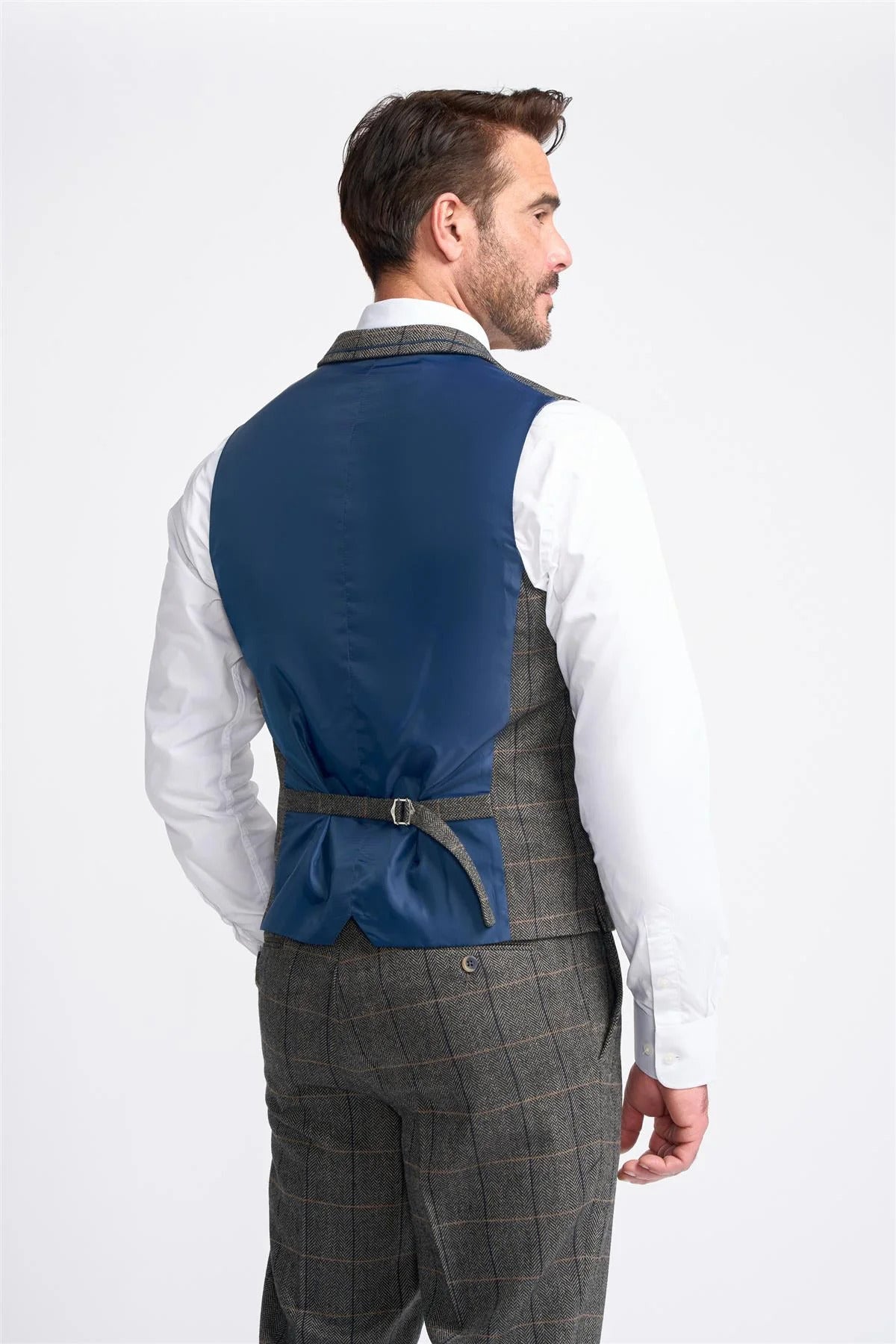 ALBERT GREY TWEED CHECK WAISTCOAT CAVANI