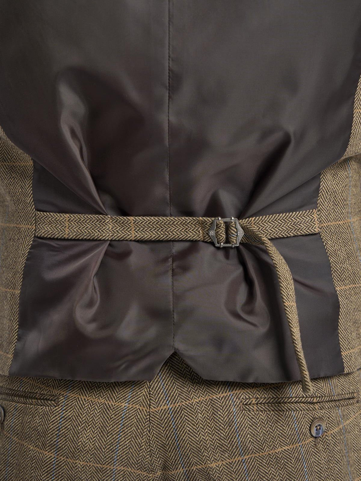 MENS ALBERT BROWN TWEED THREE PIECE SUIT CAVANI