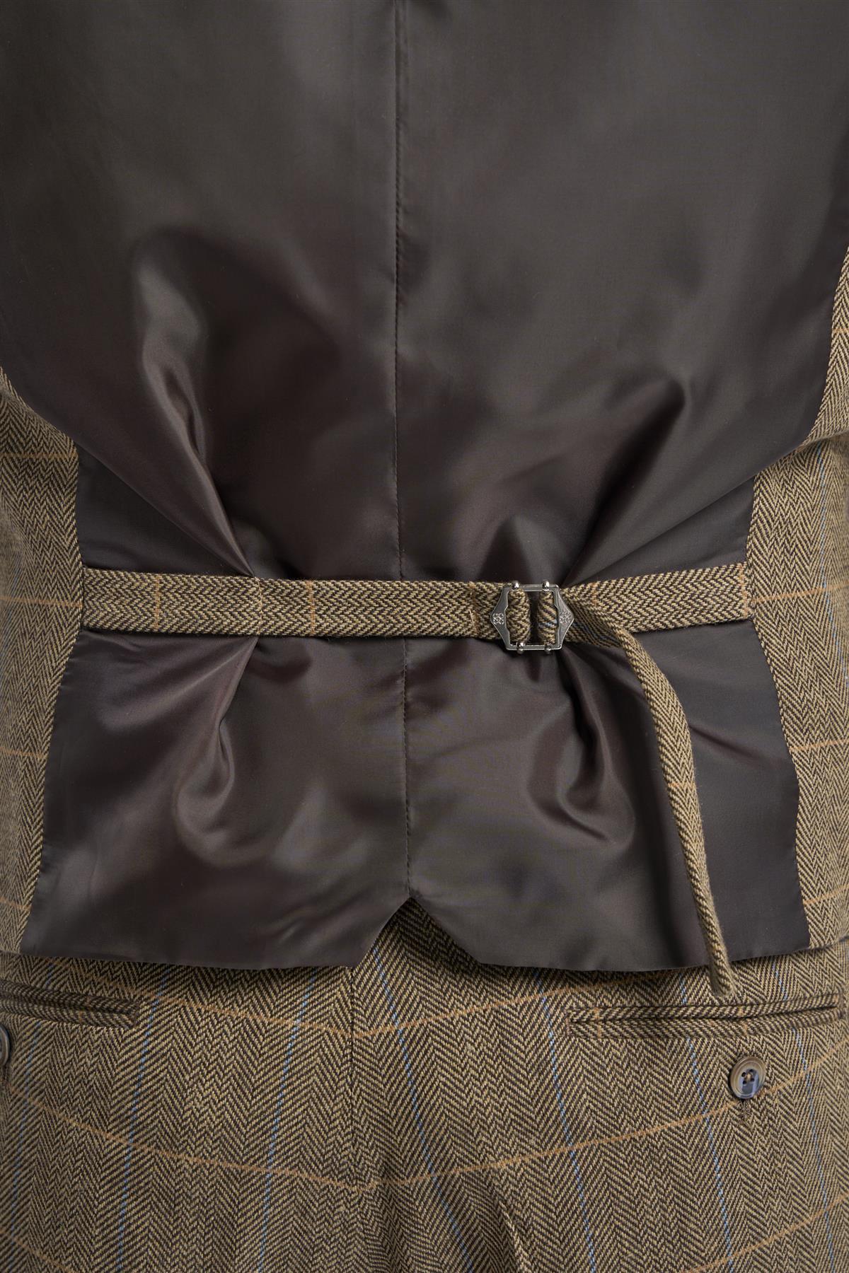 ALBERT BROWN TWEED CHECK WAISTCOAT CAVANI