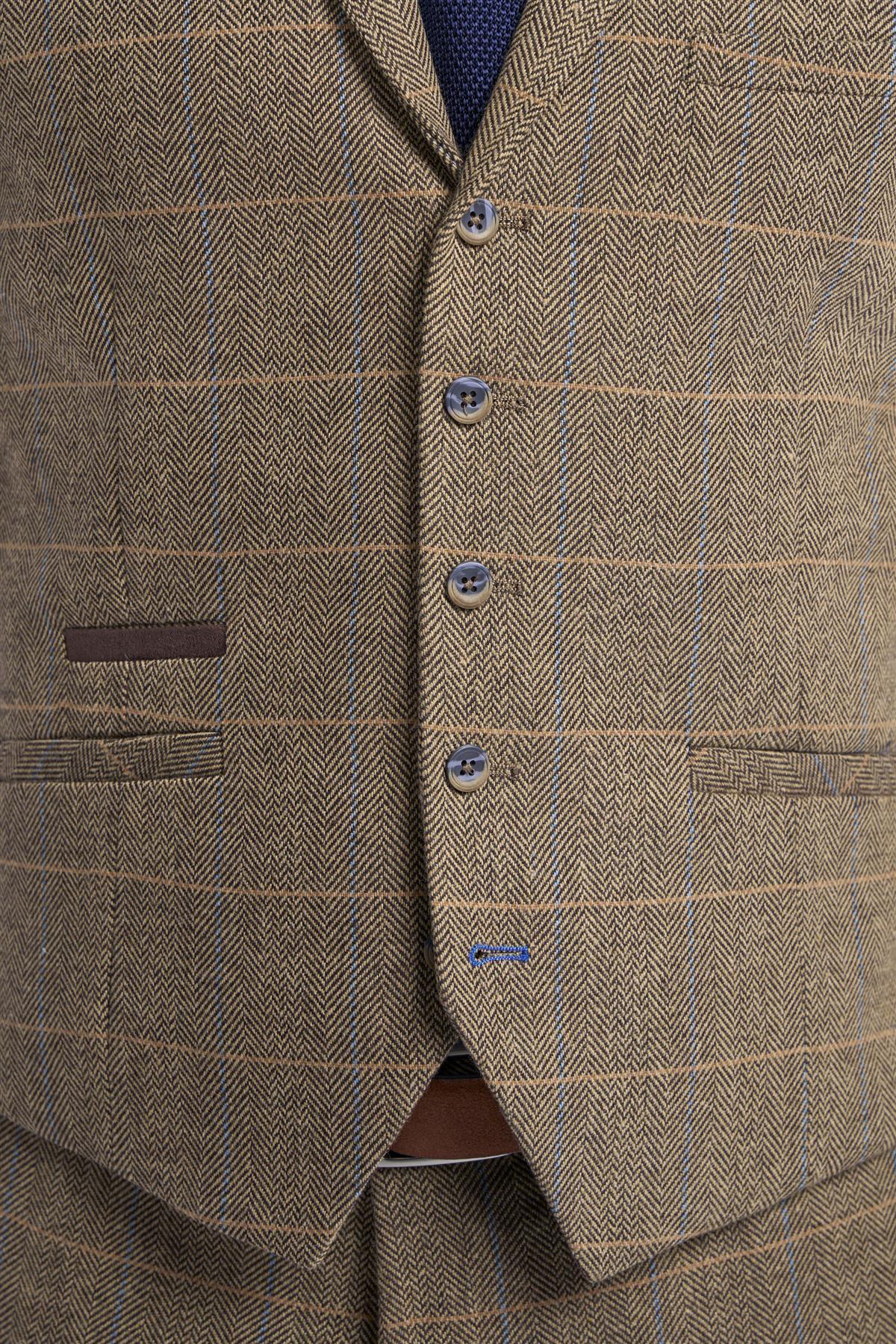 ALBERT BROWN TWEED CHECK WAISTCOAT CAVANI