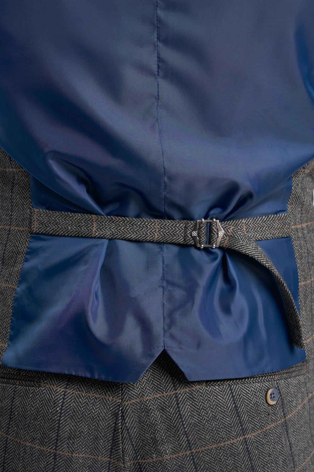 MENS ALBERT GREY TWEED THREE PIECE SUIT CAVANI