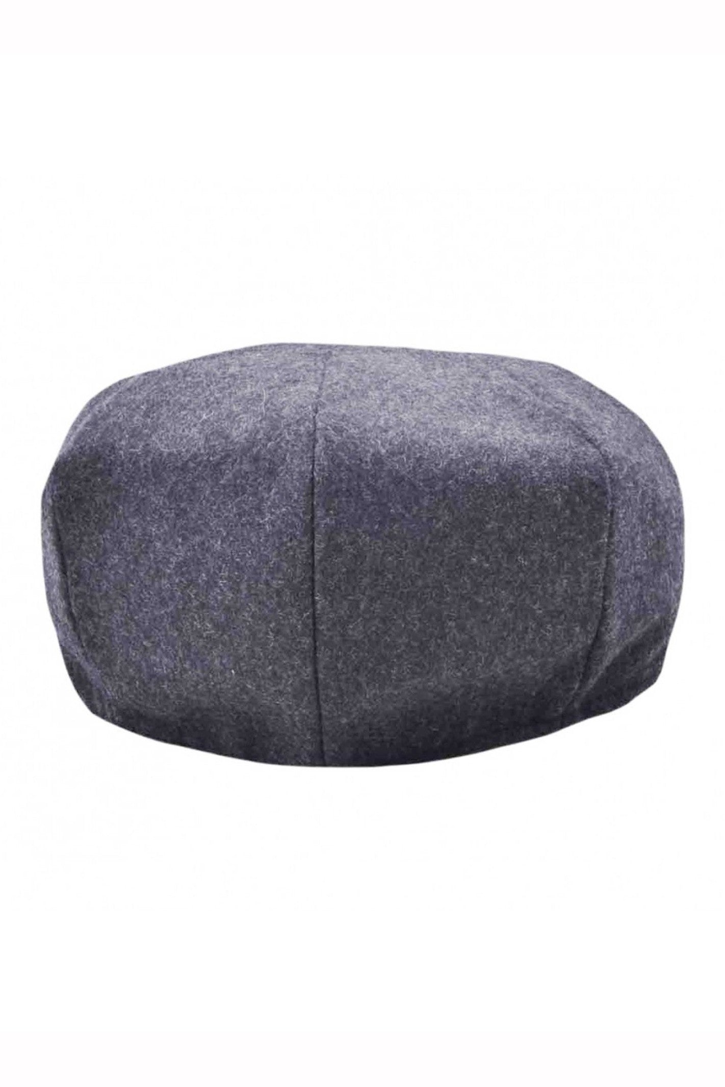 GREY WOOL BLEND NEWSBOY FLAT CAP IN TWEED