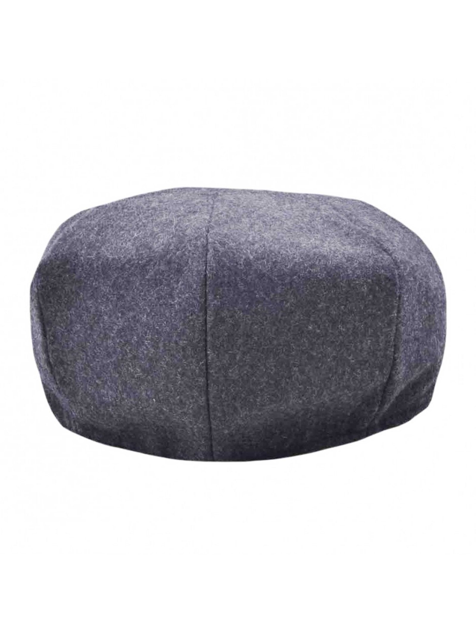 GREY WOOL BLEND NEWSBOY FLAT CAP IN TWEED