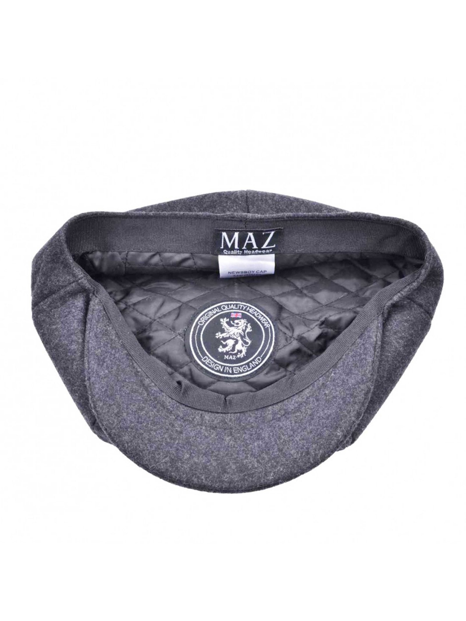 GREY WOOL BLEND NEWSBOY FLAT CAP IN TWEED