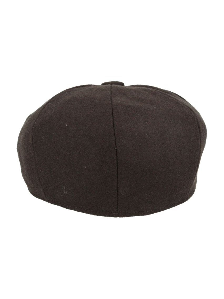 BROWN WOOL BLEND NEWSBOY FLAT CAP IN TWEED