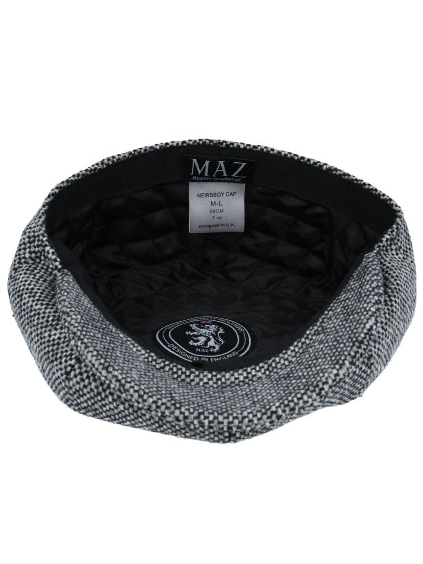 GREY TWEED WOOL BLEND NEWSBOY FLAT CAP