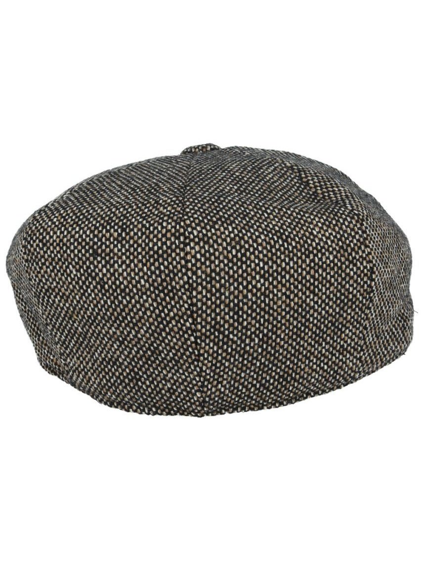 TAN TWEED WOOL BLEND NEWSBOY FLAT CAP