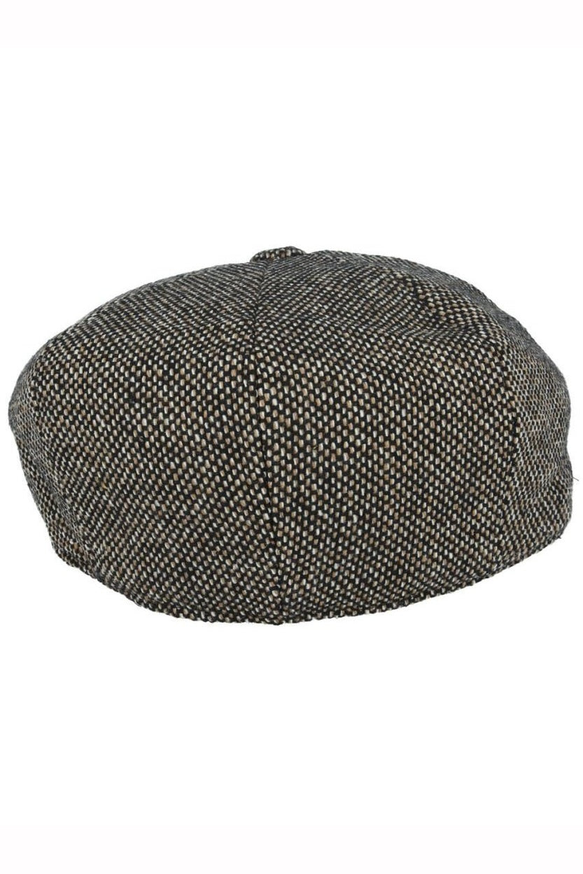 TAN TWEED WOOL BLEND NEWSBOY FLAT CAP