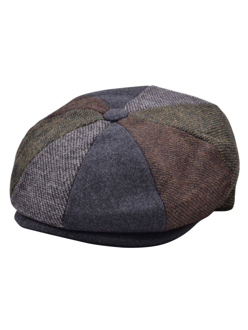 TWEED WOOL BLEND MULTI COLOUR NEWSBOY CAP