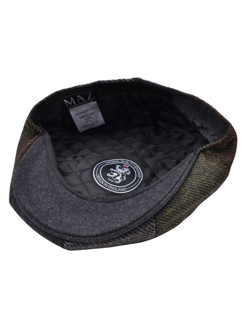 TWEED WOOL BLEND MULTI COLOUR NEWSBOY CAP