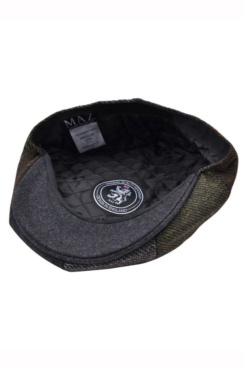 TWEED WOOL BLEND MULTI COLOUR NEWSBOY CAP