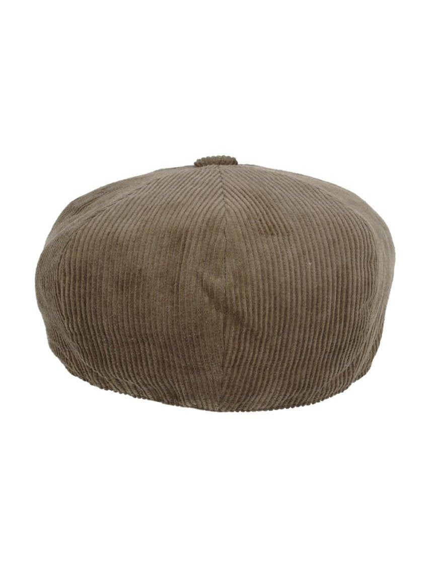 GREEN COTTON CORDUROY NEWSBOY FLAT CAP