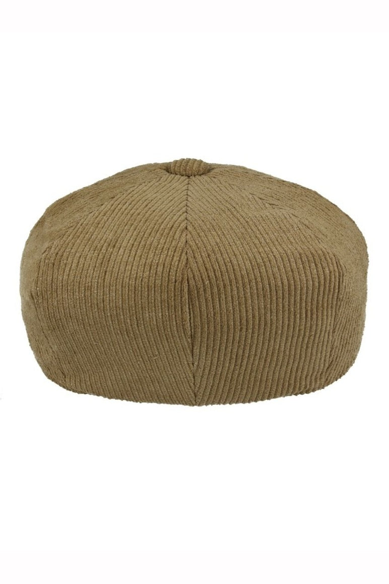 TAN COTTON CORDUROY NEWSBOY FLAT CAP