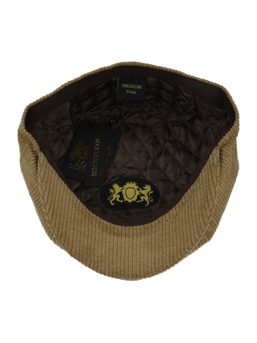 TAN COTTON CORDUROY NEWSBOY FLAT CAP