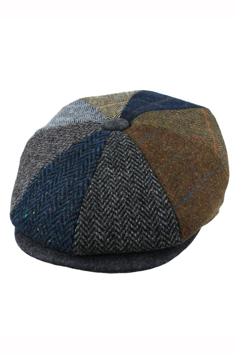 MULTI COLOUR TWEED WOOL BLEND NEWSBOY CAP