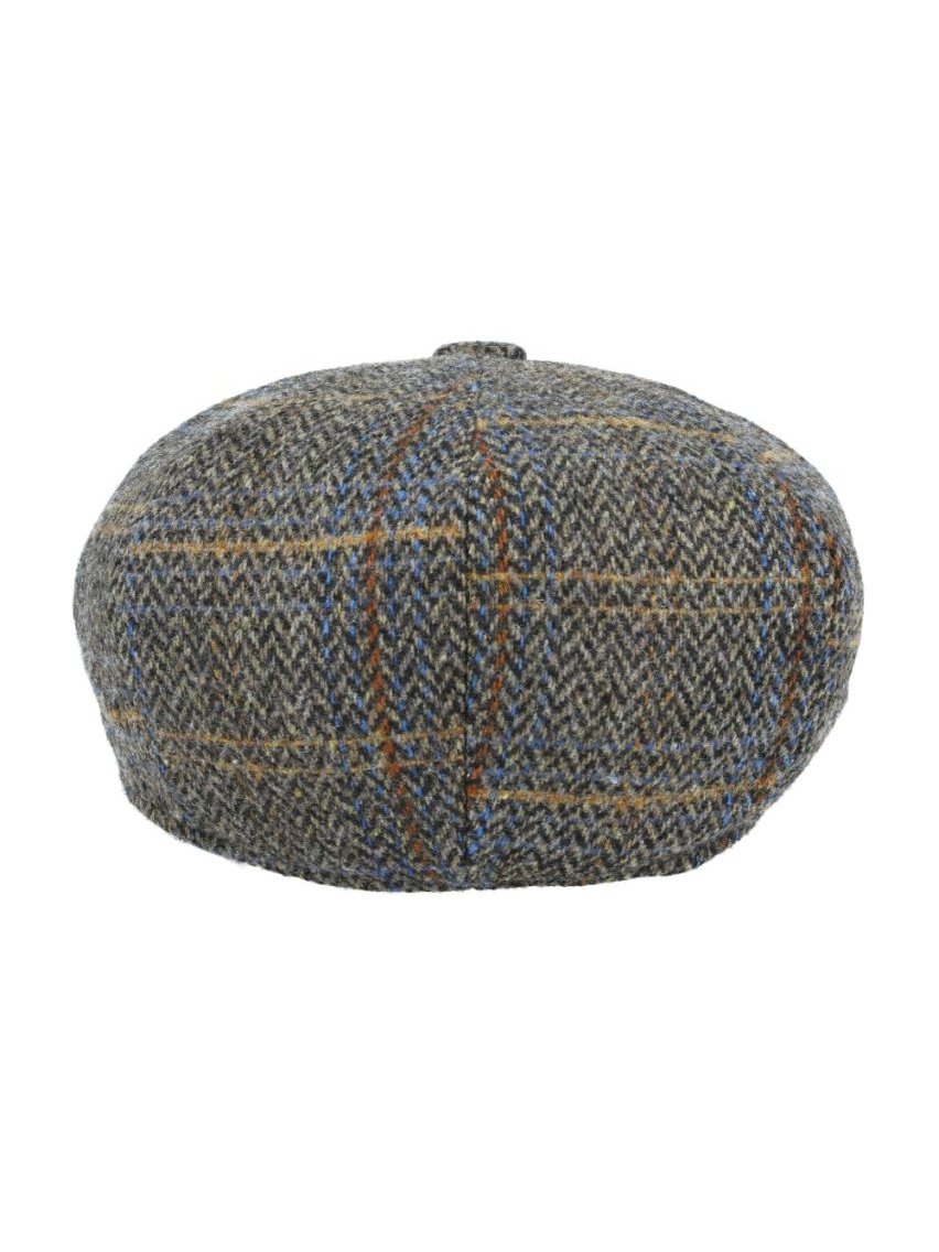 BROWN HERRINGBONE WOOL NEWSBOY CAP