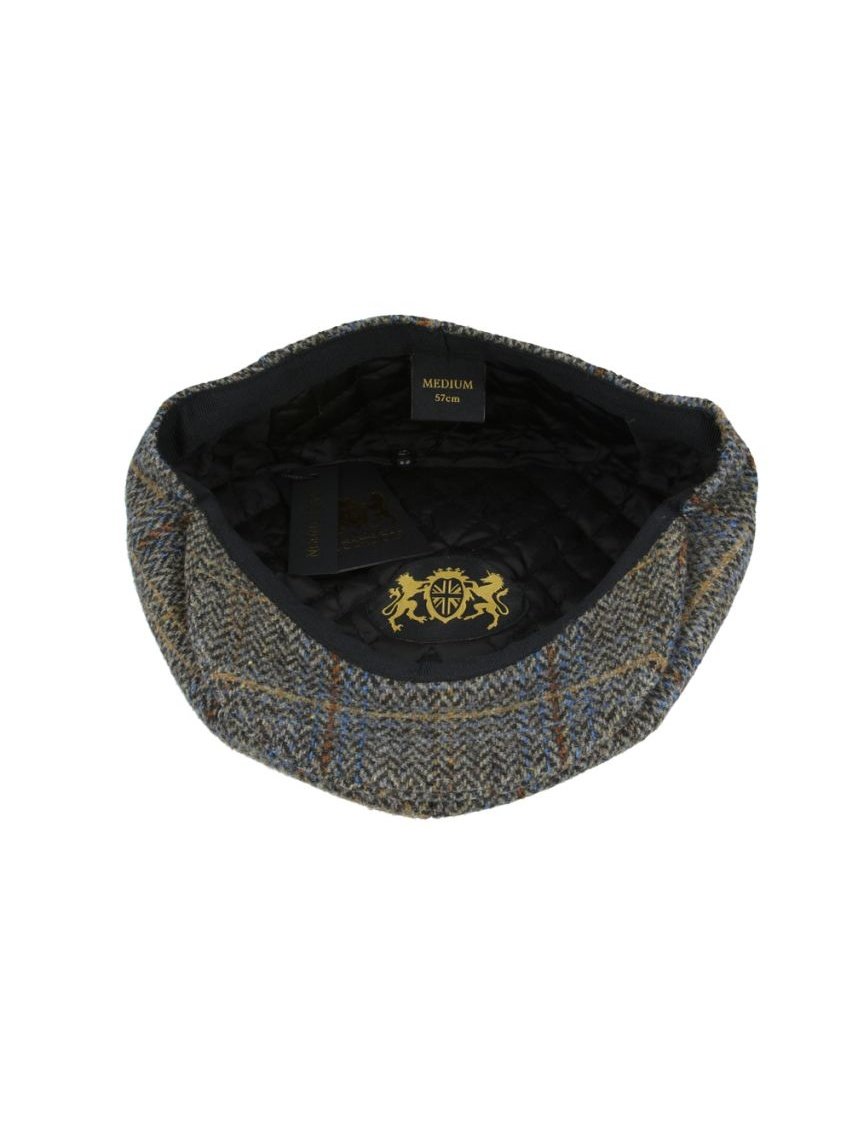 BROWN HERRINGBONE WOOL NEWSBOY CAP