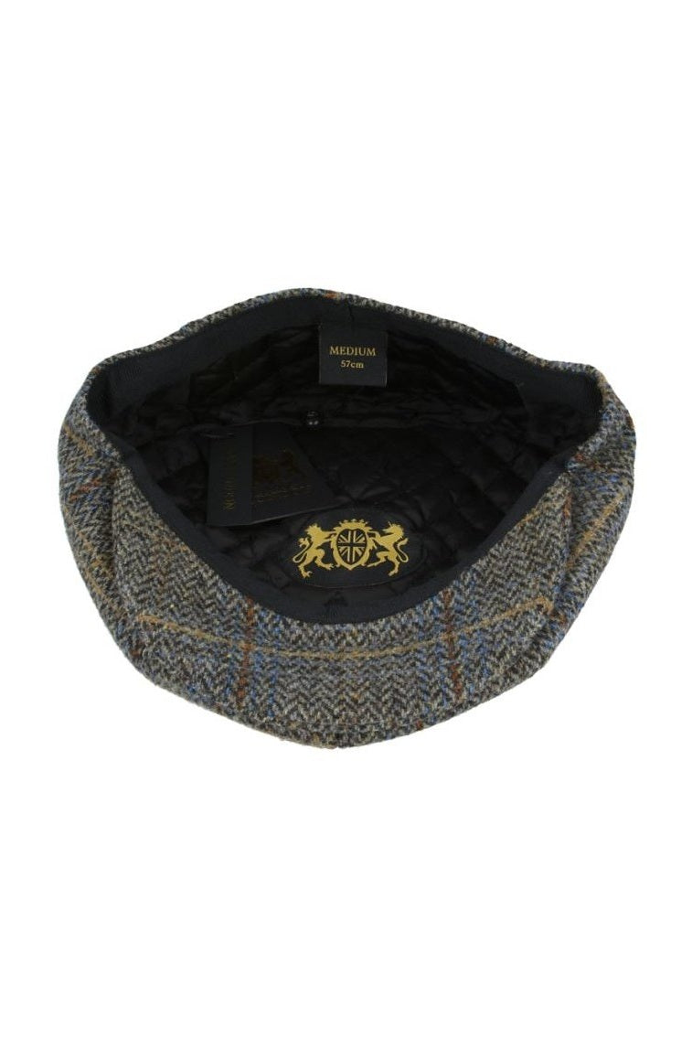 BROWN HERRINGBONE WOOL NEWSBOY CAP