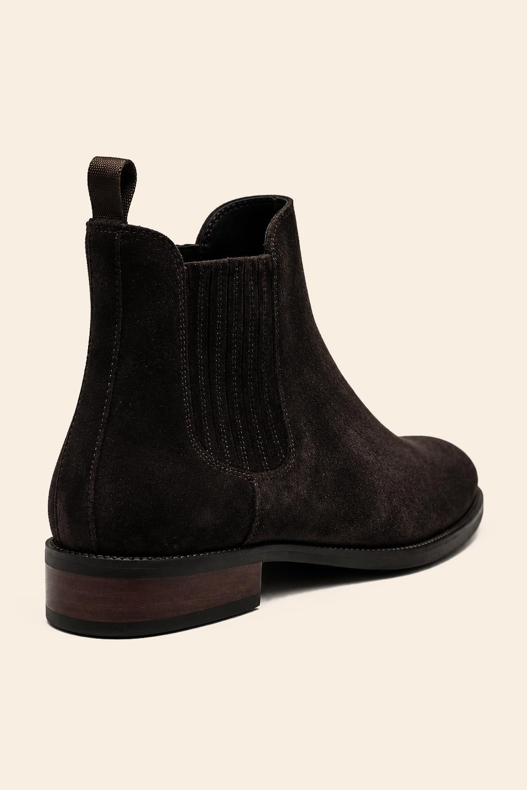 RAMOS Men’s Brown Smooth Suede Leather Chelsea Boots Sartorial Shoes