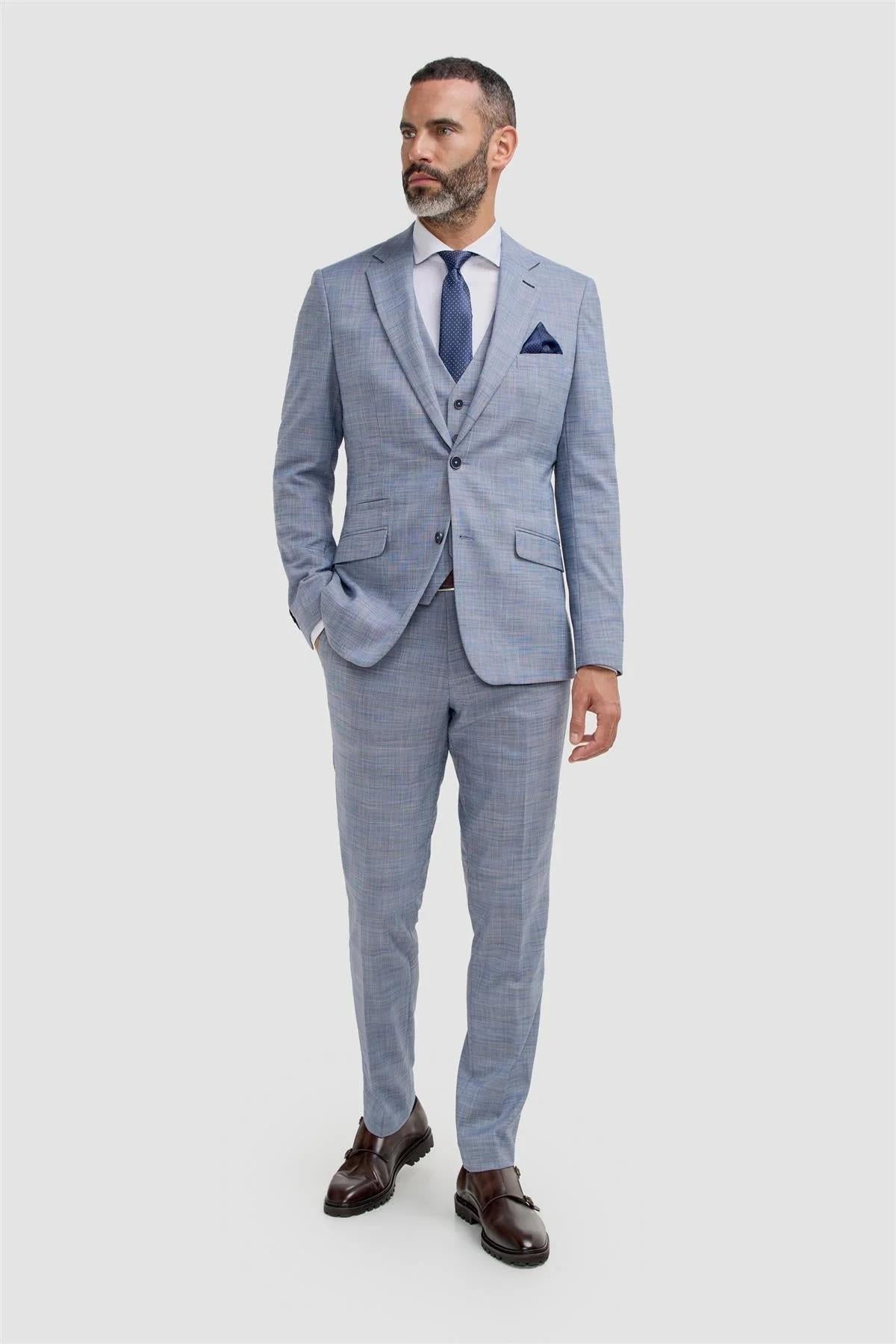 Cavani Camden Men’s Textured Blue Blazer CAVANI