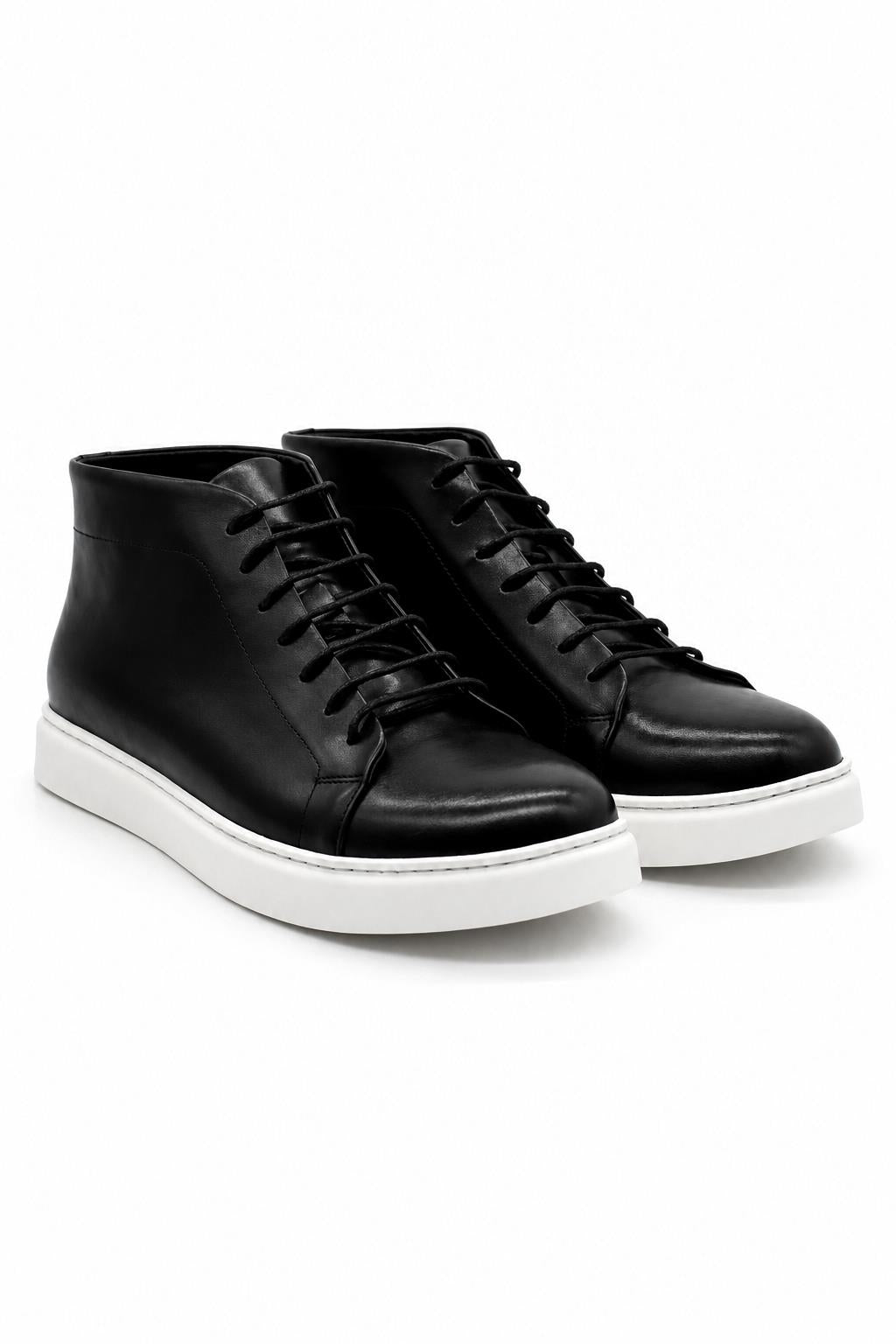 ASTER Men’s Black Leather Ankle Trainer Boots Sartorial Shoes