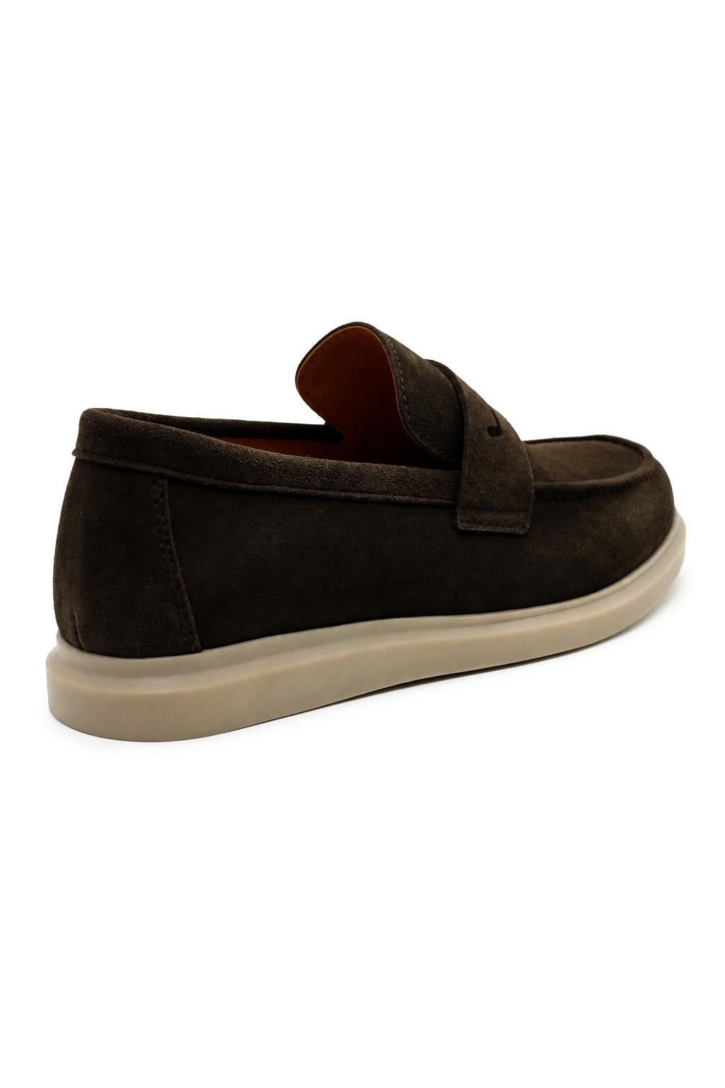 Men’s Milo Brown Suede Leather Penny Loafers Sartorial Shoes