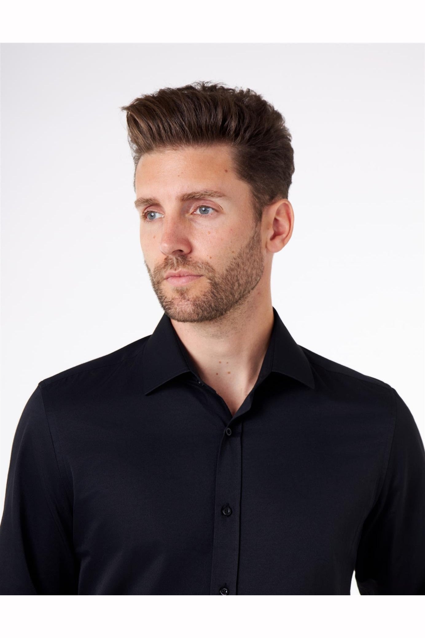 CLASSIC BLACK SINGLE CUFF TAILORED FIT SHIRT