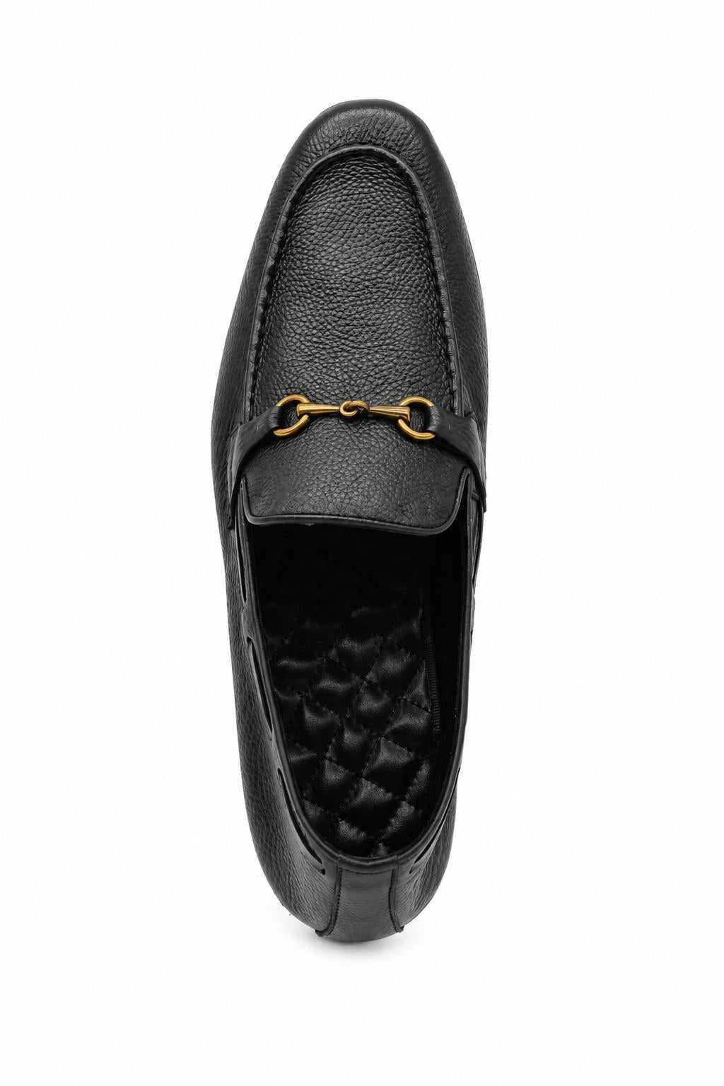 FAZIO Men’s Black Soft Grain Genuine Leather Snaffle Bit Loafers Sartorial Shoes