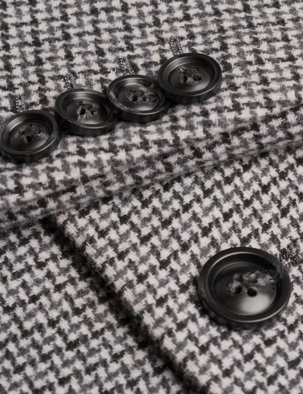 Cavani Kerry Grey Wool Blend Houndstooth Winter Overcoat