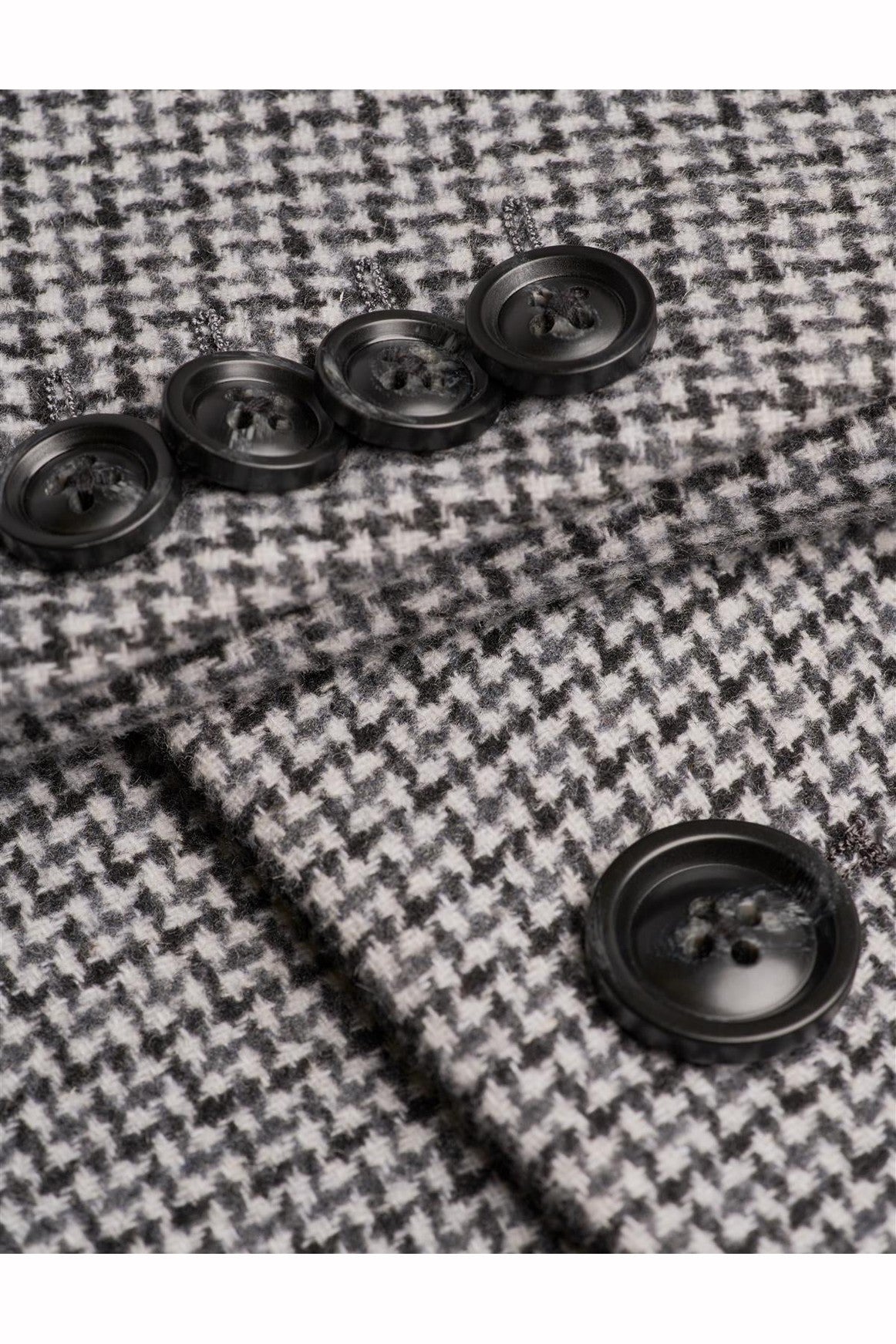 Cavani Kerry Grey Wool Blend Houndstooth Winter Overcoat