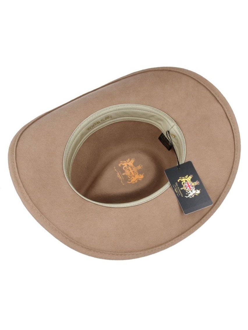 TAN PURE WOOL FELT CRUSHABLE COWBOY HAT
