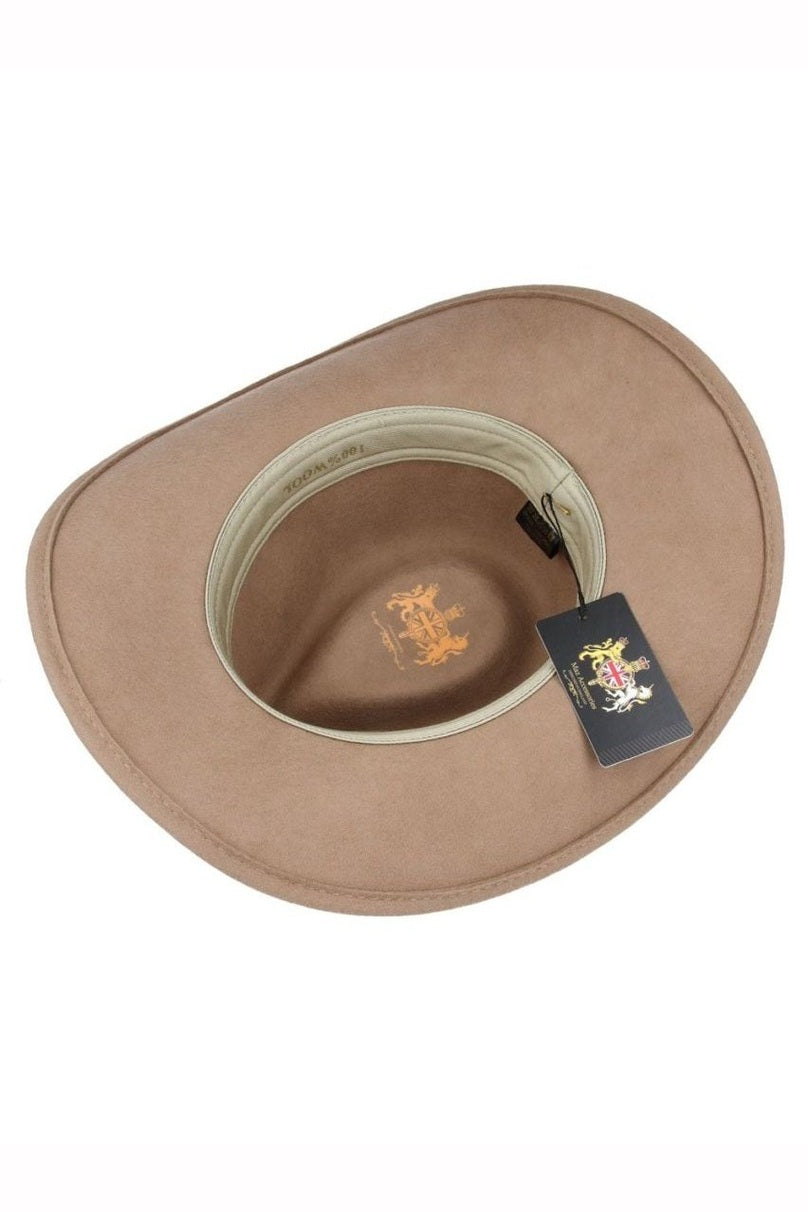 TAN PURE WOOL FELT CRUSHABLE COWBOY HAT