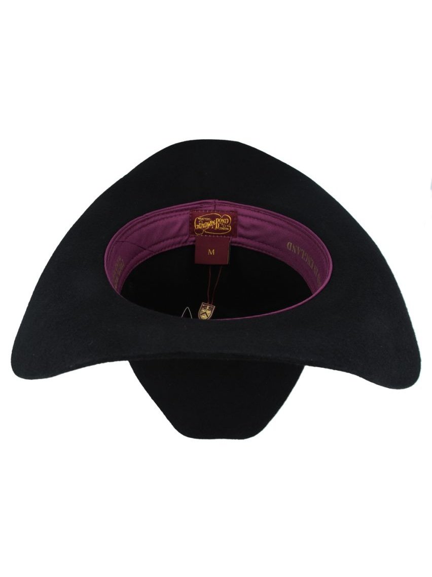 BLACK PURE WOOL STIFF COWBOY HAT